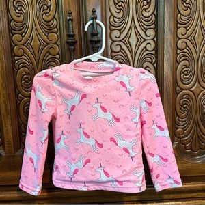 Carters unicorn long sleeve rashguard and bikini bottom set